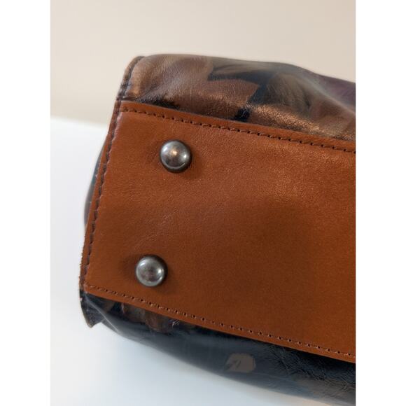 PATRICIA NASH RIENZO MULTI-COLOR LEATHER SATCHEL PURSE - Picture 6 of 13